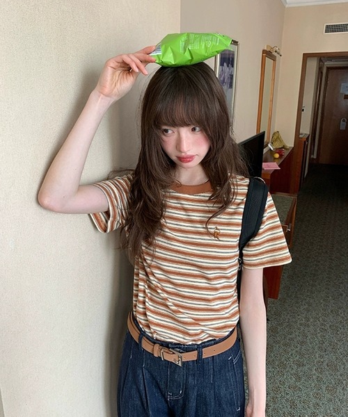 AsheKsha（アシクシャ）の「丸首半袖Tシャツ（Tシャツ/カットソー・レディース・カラフル・M）」の5枚目の写真