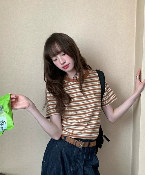 AsheKsha（アシクシャ）の「丸首半袖Tシャツ（Tシャツ/カットソー・レディース・カラフル・M）」の4枚目の写真