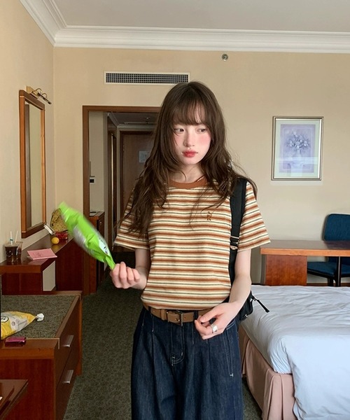 AsheKsha（アシクシャ）の「丸首半袖Tシャツ（Tシャツ/カットソー・レディース・カラフル・M）」の9枚目の写真