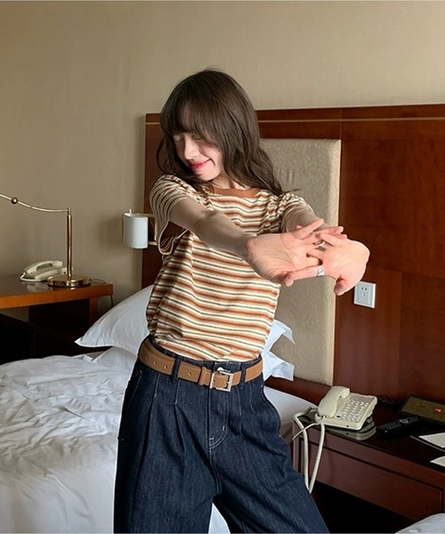 AsheKsha（アシクシャ）の「丸首半袖Tシャツ（Tシャツ/カットソー・レディース・カラフル・M）」の18枚目の写真