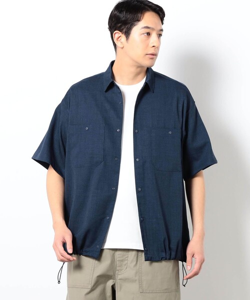 Grand PARK(グランドパーク)の「リネンライクポリエステルコードシャツ(シャツ/ブラウス・メンズ・ライトグレー/ネイビー/カーキ/チャコールグレー/オフホワイト・M/L)」の5枚目の写真