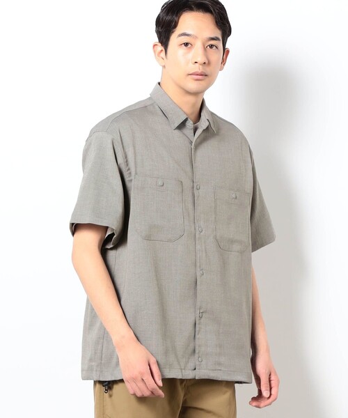 Grand PARK(グランドパーク)の「リネンライクポリエステルコードシャツ(シャツ/ブラウス・メンズ・ライトグレー/ネイビー/カーキ/チャコールグレー/オフホワイト・M/L)」の3枚目の写真