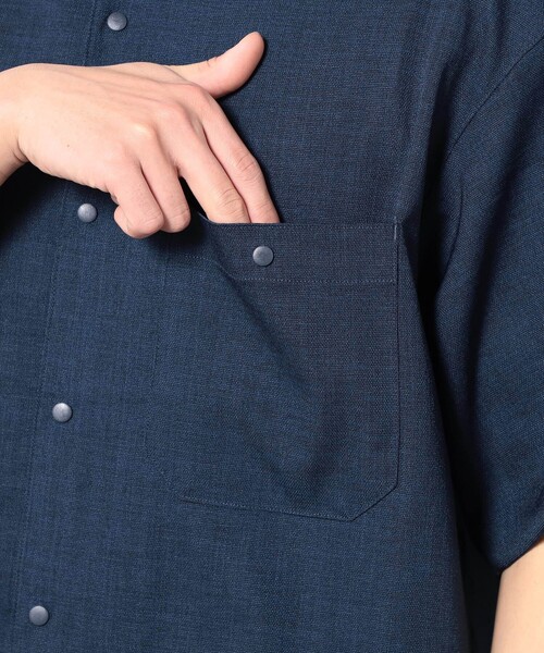 Grand PARK(グランドパーク)の「リネンライクポリエステルコードシャツ(シャツ/ブラウス・メンズ・ライトグレー/ネイビー/カーキ/チャコールグレー/オフホワイト・M/L)」の10枚目の写真