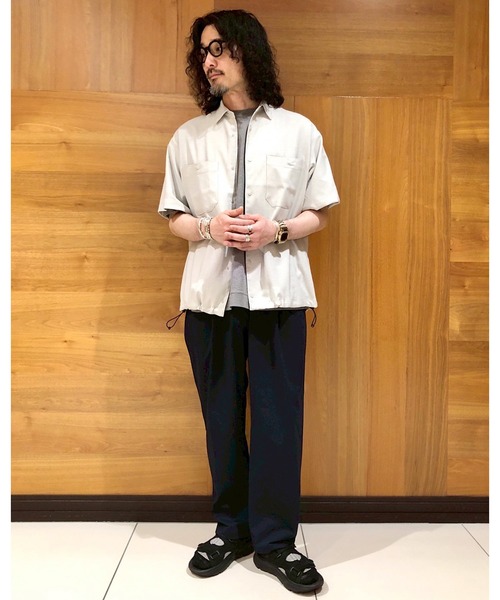 Grand PARK（グランドパーク）の「リネンライクポリエステルコードシャツ（シャツ/ブラウス・メンズ・ライトグレー/ネイビー/カーキ/チャコールグレー/オフホワイト・M/L）」の21枚目の写真