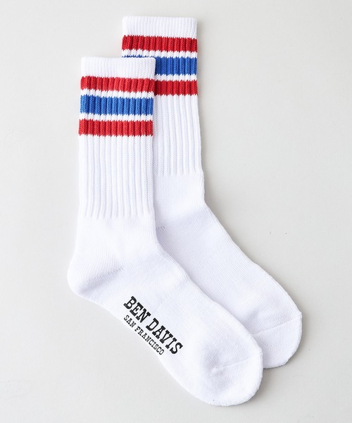 BEN DAVIS(ベンデイビス)の「【BEN DAVIS/ベンデイビス】BEN 3Pラインソックス 9926 3足組 3本ライン ストリート スケーター アメカジ ワーク 古着ミックス 25cm~27cm(ソックス/靴下・メンズ・ホワイト・FREE)」の6枚目の写真