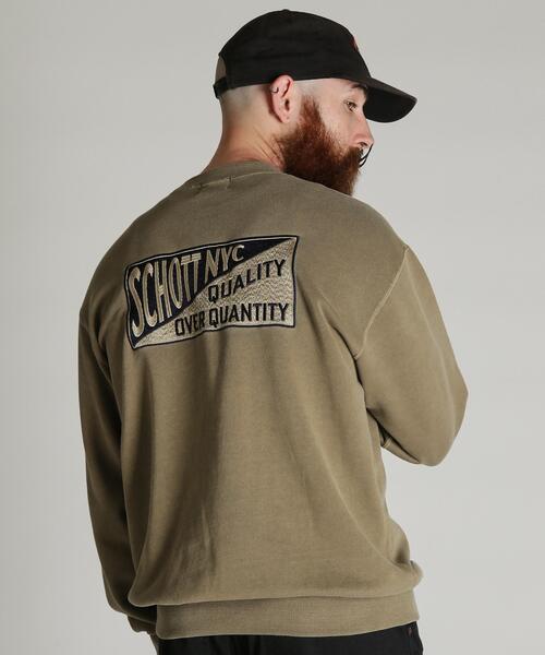 Schott(ショット)の「Schott/ショット/CREW SWEAT SQUARE Schott N.Y.C. EMB./クルー 刺繍スウェット スクエア ショット ニューヨーク(スウェット・メンズ・ブラック/ブラウン・2XL/M/XL/L)」の3枚目の写真