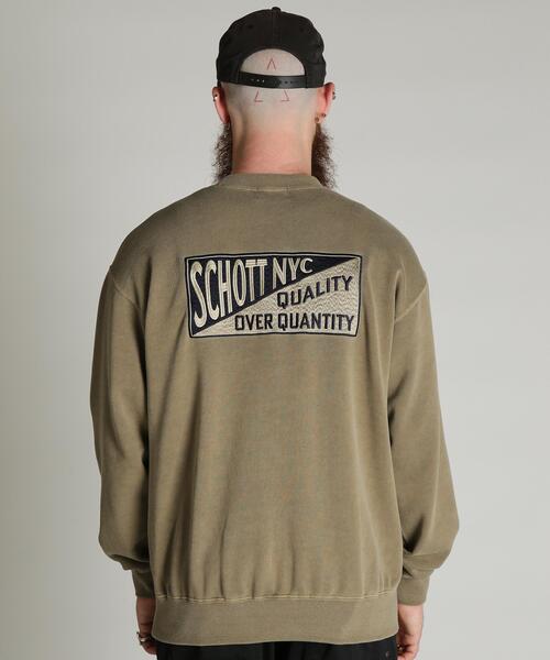 Schott(ショット)の「Schott/ショット/CREW SWEAT SQUARE Schott N.Y.C. EMB./クルー 刺繍スウェット スクエア ショット ニューヨーク(スウェット・メンズ・ブラック/ブラウン・2XL/M/XL/L)」の6枚目の写真