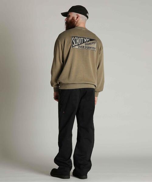 Schott(ショット)の「Schott/ショット/CREW SWEAT SQUARE Schott N.Y.C. EMB./クルー 刺繍スウェット スクエア ショット ニューヨーク(スウェット・メンズ・ブラック/ブラウン・2XL/M/XL/L)」の10枚目の写真