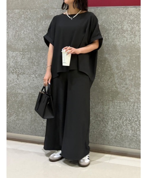 fifth（フィフス）の「【2点セット】チュニック×ワイドパンツ（セットアップ・レディース・チャコールグレー/ブラック・F）」の2枚目の写真