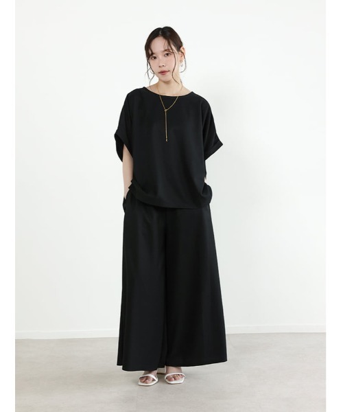 fifth（フィフス）の「【2点セット】チュニック×ワイドパンツ（セットアップ・レディース・チャコールグレー/ブラック・F）」の4枚目の写真