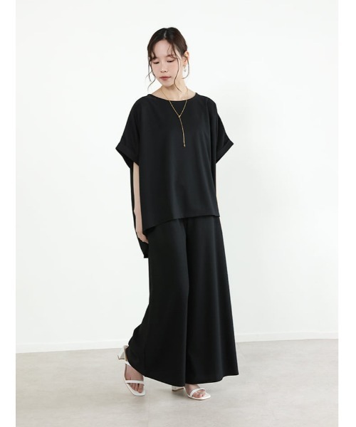 fifth（フィフス）の「【2点セット】チュニック×ワイドパンツ（セットアップ・レディース・チャコールグレー/ブラック・F）」の3枚目の写真