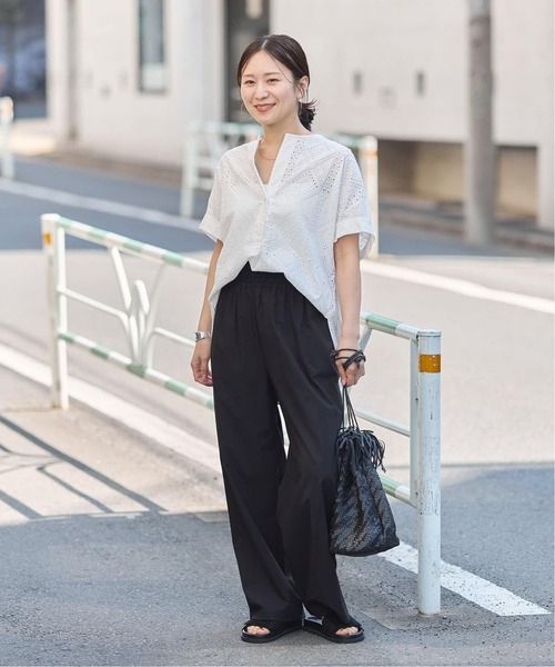 JOURNAL STANDARD（ジャーナルスタンダード）の「《追加3》【撥水/接触冷感/洗える/UVカット】リネンナイロンストレッチワイドパンツ（その他パンツ・レディース・ブラック/ブラウン系その他/グレー/ベージュ・34/36/38/40）」の5枚目の写真
