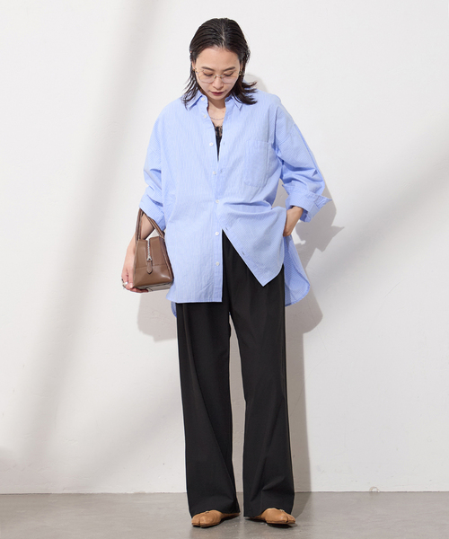 JOURNAL STANDARD（ジャーナルスタンダード）の「《追加3》【撥水/接触冷感/洗える/UVカット】リネンナイロンストレッチワイドパンツ（その他パンツ・レディース・ブラック/ブラウン系その他/グレー/ベージュ・34/36/38/40）」の6枚目の写真
