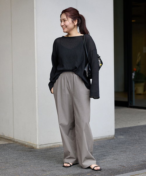 JOURNAL STANDARD（ジャーナルスタンダード）の「《追加3》【撥水/接触冷感/洗える/UVカット】リネンナイロンストレッチワイドパンツ（その他パンツ・レディース・ブラック/ブラウン系その他/グレー/ベージュ・34/36/38/40）」の10枚目の写真