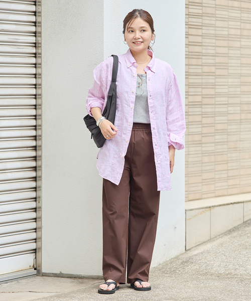 JOURNAL STANDARD（ジャーナルスタンダード）の「《追加3》【撥水/接触冷感/洗える/UVカット】リネンナイロンストレッチワイドパンツ（その他パンツ・レディース・ブラック/ブラウン系その他/グレー/ベージュ・34/36/38/40）」の12枚目の写真