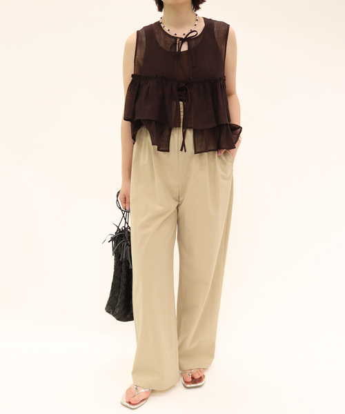 JOURNAL STANDARD（ジャーナルスタンダード）の「《追加3》【撥水/接触冷感/洗える/UVカット】リネンナイロンストレッチワイドパンツ（その他パンツ・レディース・ブラック/ブラウン系その他/グレー/ベージュ・34/36/38/40）」の15枚目の写真