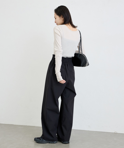 JOURNAL STANDARD（ジャーナルスタンダード）の「《追加3》【撥水/接触冷感/洗える/UVカット】リネンナイロンストレッチワイドパンツ（その他パンツ・レディース・ブラック/ブラウン系その他/グレー/ベージュ・34/36/38/40）」の8枚目の写真
