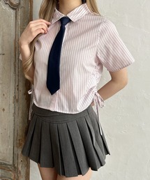 《2点セット》ネクタイセット半袖ドロストシャツ