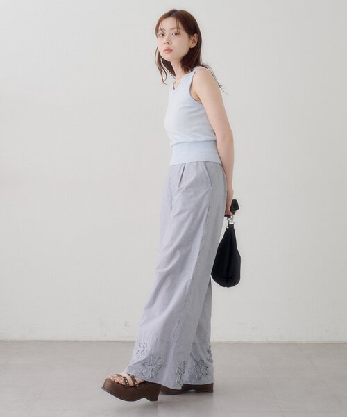 Kastane(カスタネ)の「【新色追加/6色展開】ブークレニットタンク(タンクトップ・レディース・アイボリー/ピンク/イエロー/サックスブルー/ブラウン/レッド・FREE)」の22枚目の写真
