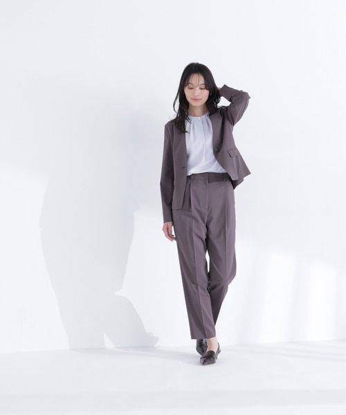 NATURAL BEAUTY BASIC(ナチュラルビューティーベーシック)の「サマードライタッチ SETUP ノーカラージャケット(ノーカラージャケット・レディース・チャコールグレー/ベージュ/ブラウン・MEDIUM/SMALL)」の16枚目の写真