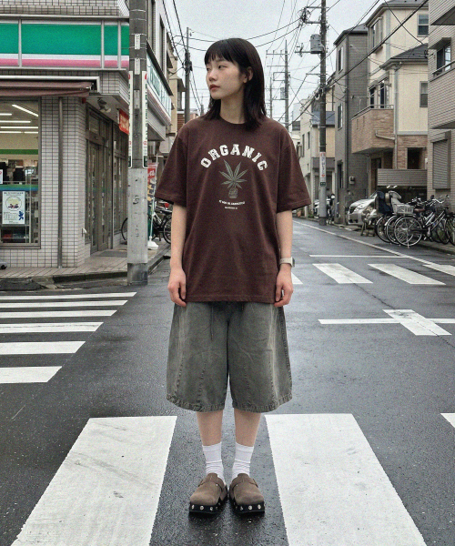 MODERMENT（モダーメント）の「ノーマルオーバーサイズオーガニック半袖Tシャツ[オリーブ]（Tシャツ/カットソー・レディース・その他・1/2）」の6枚目の写真