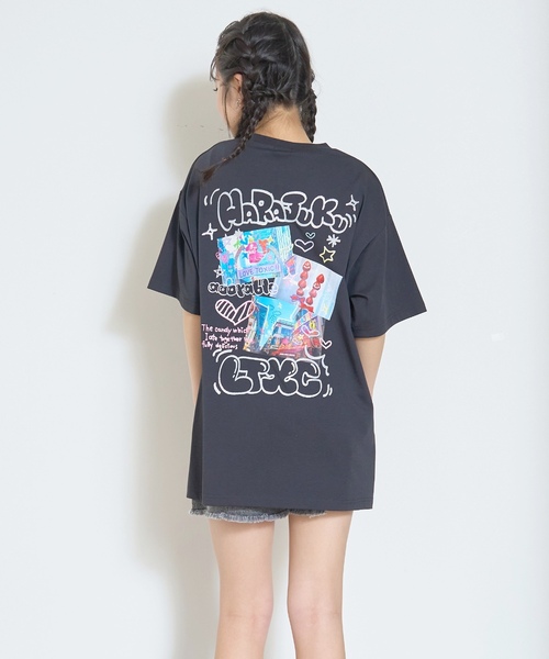 LOVETOXIC(ラブトキシック)の「【LTXC/マルチ機能】フォトラクガキチュニックTワンピ(ワンピース・キッズ・ラベンダー/オフホワイト/ライトグリーン/ブラック・S:140cm/130cm/L:160cm/M:150cm)」の2枚目の写真
