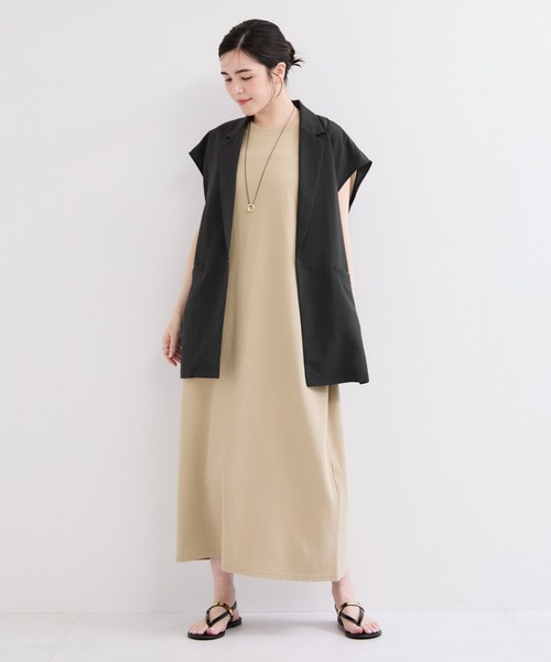 le cercle ADAM ET ROPE'(ルセルクルアダムエロペ)の「【セットアップ対応】タンブラーブッチャーノースリーブジャケット(その他アウター・レディース・ベージュ/チャコールグレー/ブラウン系その他・FREE)」の6枚目の写真