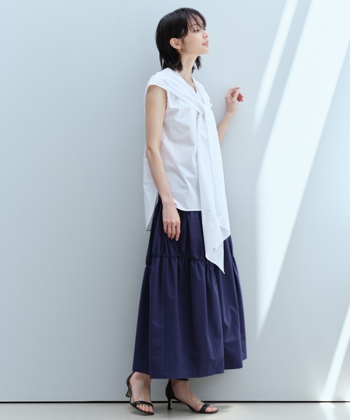 ADORE(アドーア)の「◆ソフトストレッチスカート(スカート・レディース・オレンジ/ネイビー・38)」の2枚目の写真