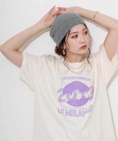 FUNALIVE(ファンアライブ)の「ロゴプリント半袖Tシャツ(Tシャツ/カットソー・レディース・ナチュラル/ホワイト/ブラウン・FREE)」の1枚目の写真