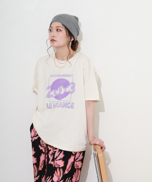 FUNALIVE(ファンアライブ)の「ロゴプリント半袖Tシャツ(Tシャツ/カットソー・レディース・ナチュラル/ホワイト/ブラウン・FREE)」の21枚目の写真