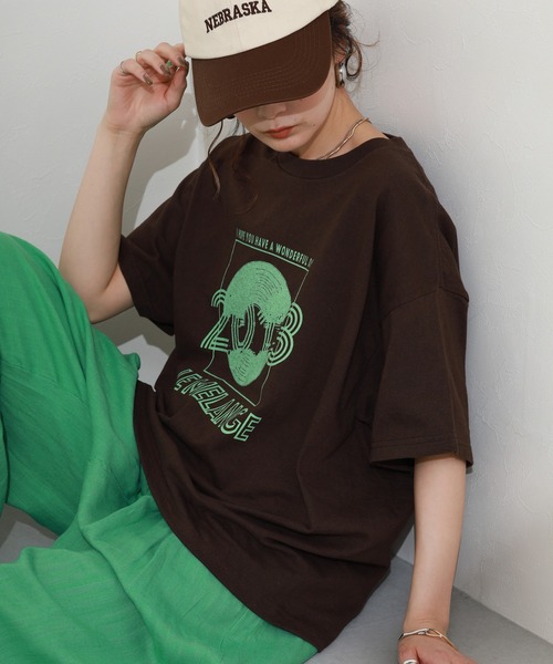 FUNALIVE(ファンアライブ)の「ロゴプリント半袖Tシャツ(Tシャツ/カットソー・レディース・ナチュラル/ホワイト/ブラウン・FREE)」の11枚目の写真