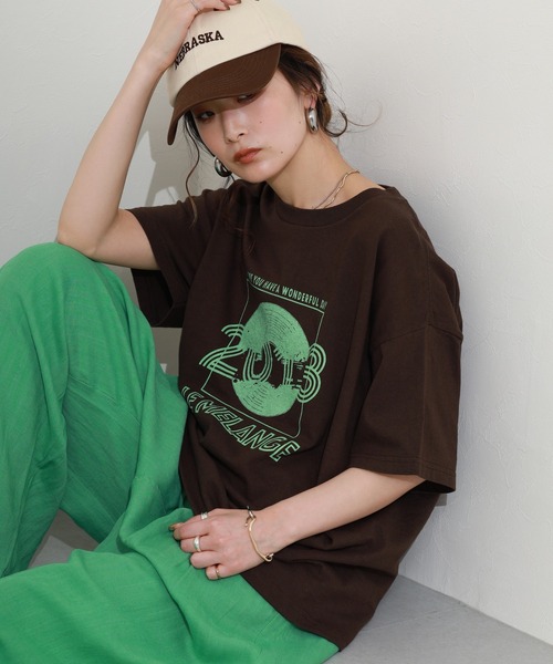 FUNALIVE(ファンアライブ)の「ロゴプリント半袖Tシャツ(Tシャツ/カットソー・レディース・ナチュラル/ホワイト/ブラウン・FREE)」の12枚目の写真