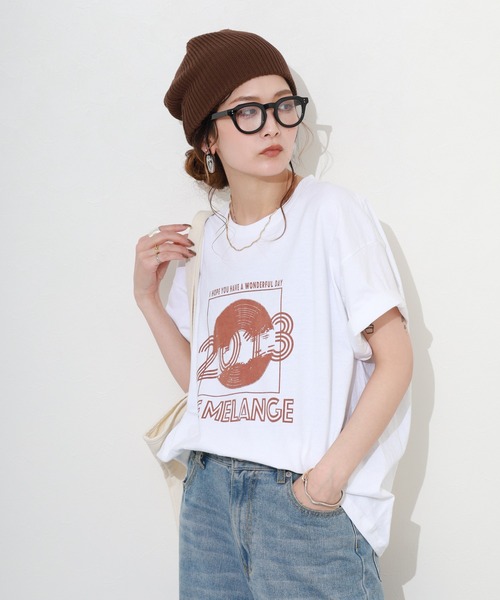 FUNALIVE(ファンアライブ)の「ロゴプリント半袖Tシャツ(Tシャツ/カットソー・レディース・ナチュラル/ホワイト/ブラウン・FREE)」の7枚目の写真
