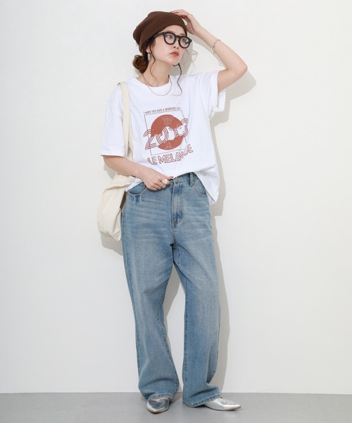 FUNALIVE(ファンアライブ)の「ロゴプリント半袖Tシャツ(Tシャツ/カットソー・レディース・ナチュラル/ホワイト/ブラウン・FREE)」の9枚目の写真