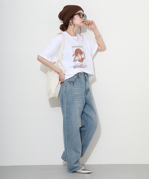 FUNALIVE(ファンアライブ)の「ロゴプリント半袖Tシャツ(Tシャツ/カットソー・レディース・ナチュラル/ホワイト/ブラウン・FREE)」の10枚目の写真