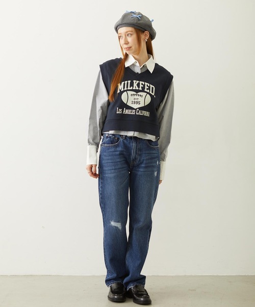 MILKFED.(ミルクフェド)の「RIBBON BERET(ハンチング/ベレー帽・レディース・ブラック/ブラウン/グレー・ONE SIZE)」の10枚目の写真