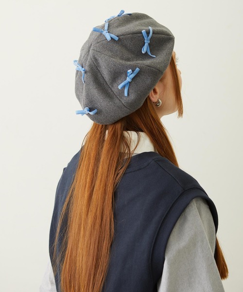 MILKFED.(ミルクフェド)の「RIBBON BERET(ハンチング/ベレー帽・レディース・ブラック/ブラウン/グレー・ONE SIZE)」の8枚目の写真