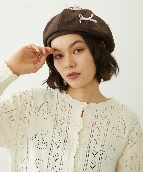 MILKFED.(ミルクフェド)の「RIBBON BERET(ハンチング/ベレー帽・レディース・ブラック/ブラウン/グレー・ONE SIZE)」の14枚目の写真