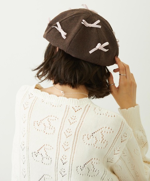 MILKFED.(ミルクフェド)の「RIBBON BERET(ハンチング/ベレー帽・レディース・ブラック/ブラウン/グレー・ONE SIZE)」の17枚目の写真