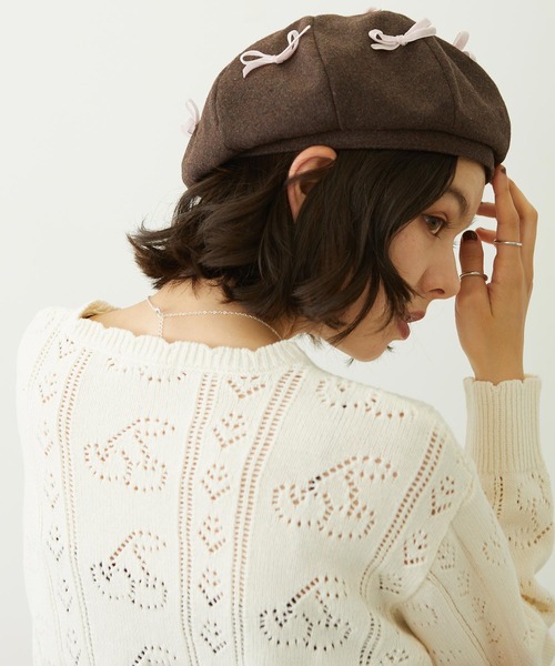 MILKFED.(ミルクフェド)の「RIBBON BERET(ハンチング/ベレー帽・レディース・ブラック/ブラウン/グレー・ONE SIZE)」の18枚目の写真
