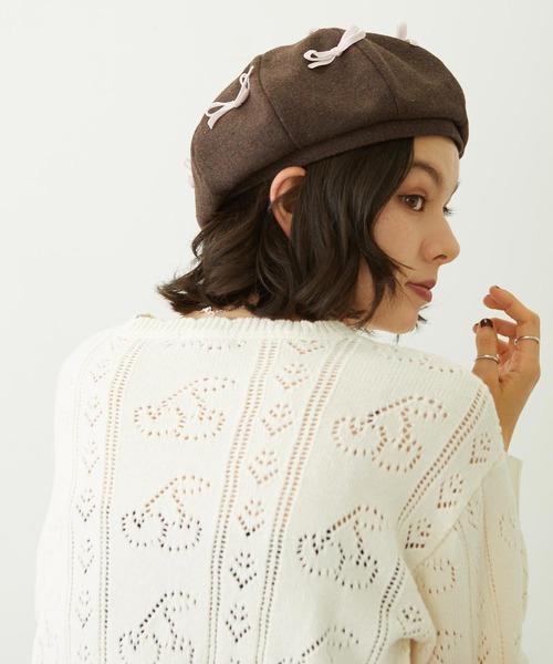 MILKFED.(ミルクフェド)の「RIBBON BERET(ハンチング/ベレー帽・レディース・ブラック/ブラウン/グレー・ONE SIZE)」の19枚目の写真