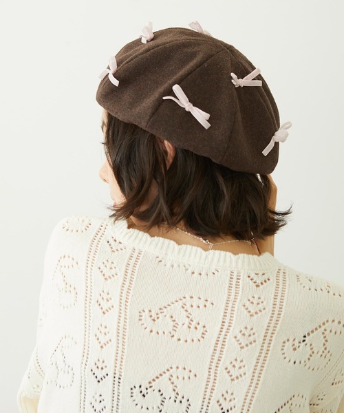 MILKFED.(ミルクフェド)の「RIBBON BERET(ハンチング/ベレー帽・レディース・ブラック/ブラウン/グレー・ONE SIZE)」の20枚目の写真