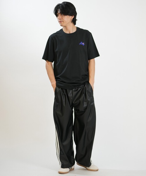 adidas(アディダス)の「adidas/アディダス ジャージ トラックパンツ レザー風 スタジアム オーバーサイズフィット フェイクレザー フルレングス オープンヘム パンツ セットアップ対応 KA143(その他パンツ・メンズ・ブラック×ブラック/ブラック×ホワイト・XL/L/M)」の10枚目の写真