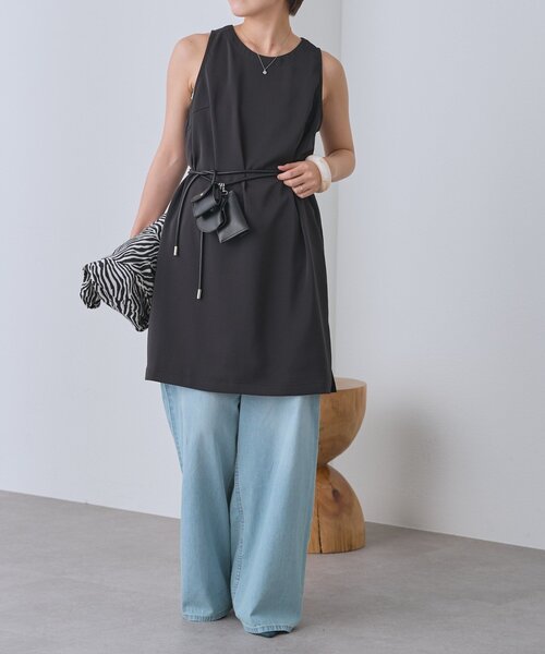 RIVE DROITE(リヴドロワ)の「【セットアップ対応可/接触冷感】【A・MONN(アモン)】suttoブラウス(シャツ/ブラウス・レディース・ネイビー/ブラック・FREE)」の3枚目の写真