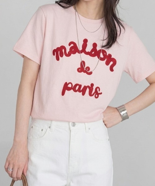 sakishimatokyo（サキシマトーキョー）の「立体ロゴ/チェーン刺繍Tee/Tシャツ（Tシャツ/カットソー・レディース・ホワイト/ピンク/ブラック/グレー・FREE）」の4枚目の写真