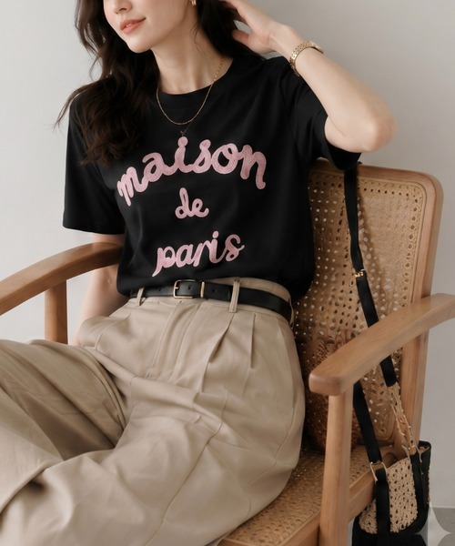 sakishimatokyo（サキシマトーキョー）の「立体ロゴ/チェーン刺繍Tee/Tシャツ（Tシャツ/カットソー・レディース・ホワイト/ピンク/ブラック/グレー・FREE）」の3枚目の写真
