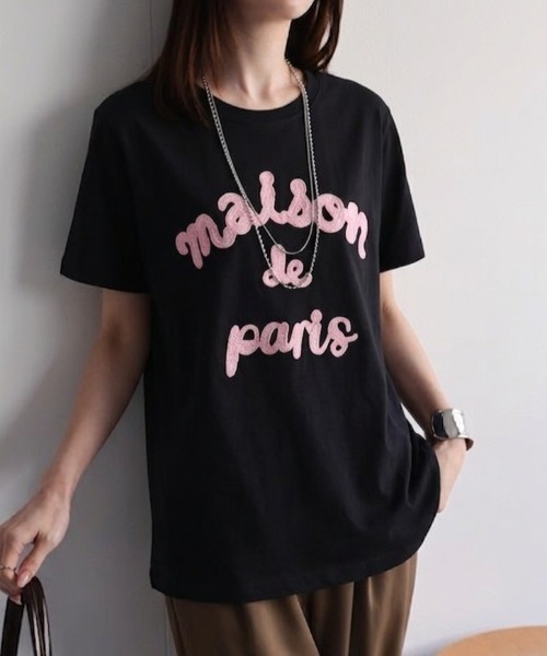 sakishimatokyo（サキシマトーキョー）の「立体ロゴ/チェーン刺繍Tee/Tシャツ（Tシャツ/カットソー・レディース・ホワイト/ピンク/ブラック/グレー・FREE）」の5枚目の写真