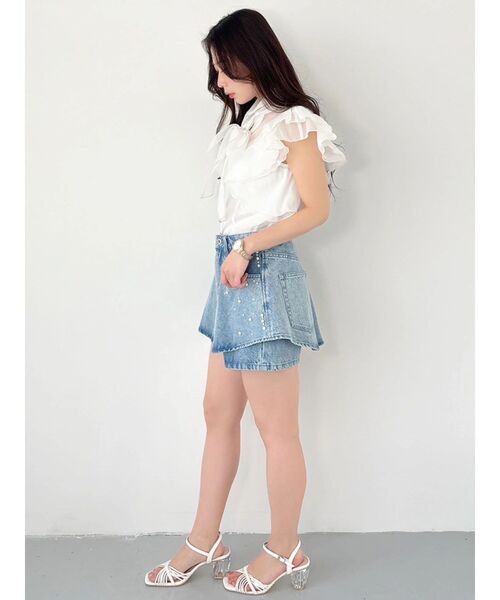 MERCURYDUO(マーキュリーデュオ)の「パールデニムショートパンツ(その他パンツ・レディース・インディゴブルー/ブルー・MEDIUM/SMALL)」の20枚目の写真