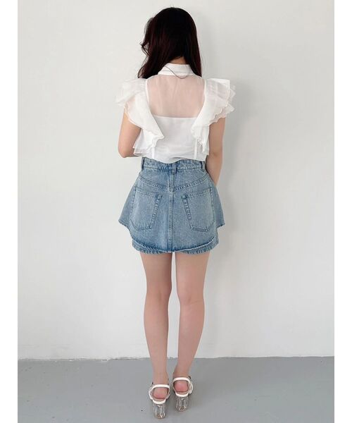 MERCURYDUO(マーキュリーデュオ)の「パールデニムショートパンツ(その他パンツ・レディース・インディゴブルー/ブルー・MEDIUM/SMALL)」の21枚目の写真