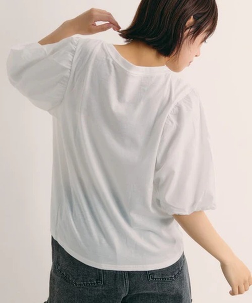 merrylatte(メリーラテ)の「切替バルーンスリーブカットソー【IROHANI】(Tシャツ/カットソー・レディース・ホワイト・FREE)」の3枚目の写真
